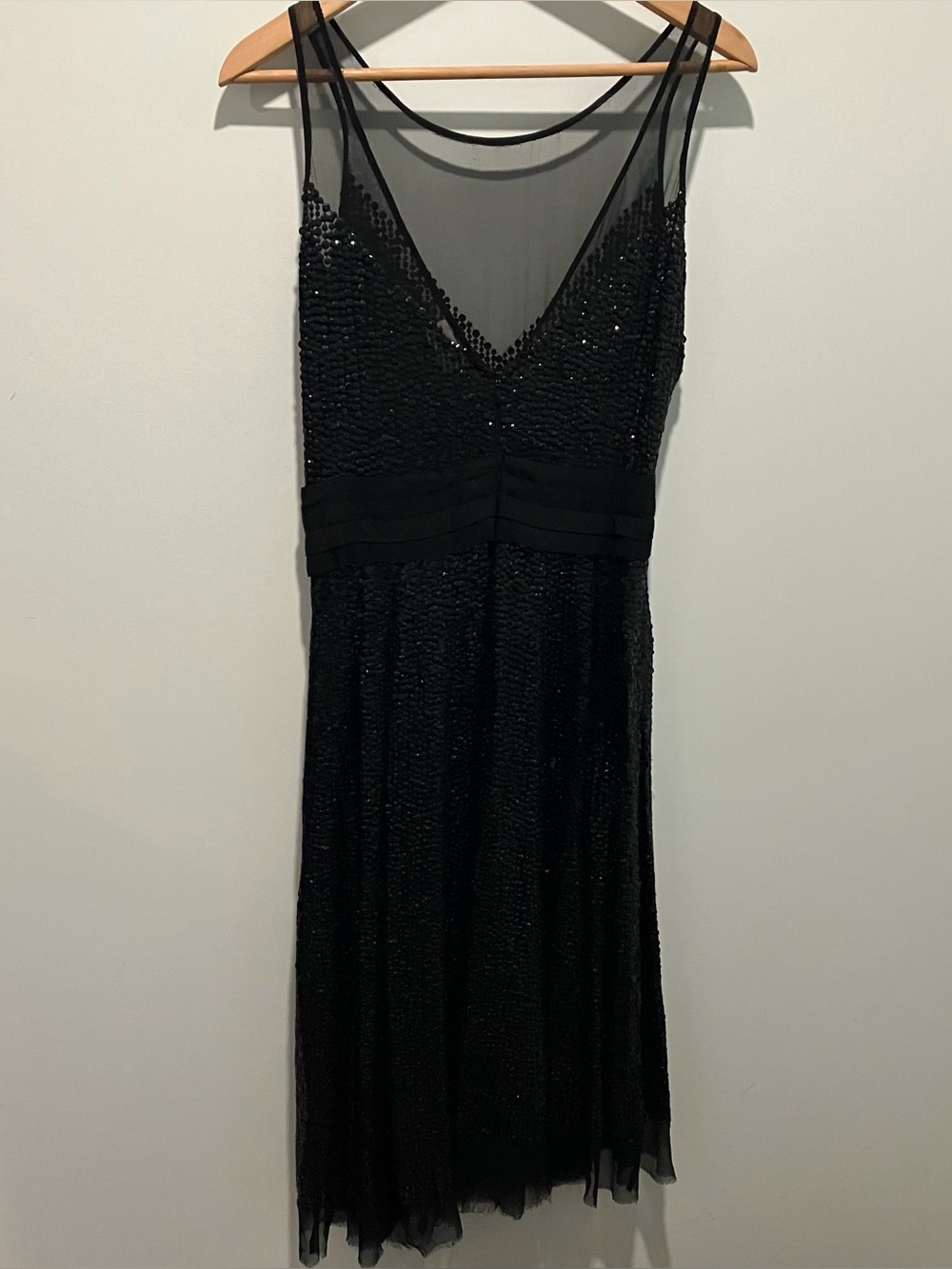 Black Tracy Reese Silk and Sequin Cocktail Dress - Size 4